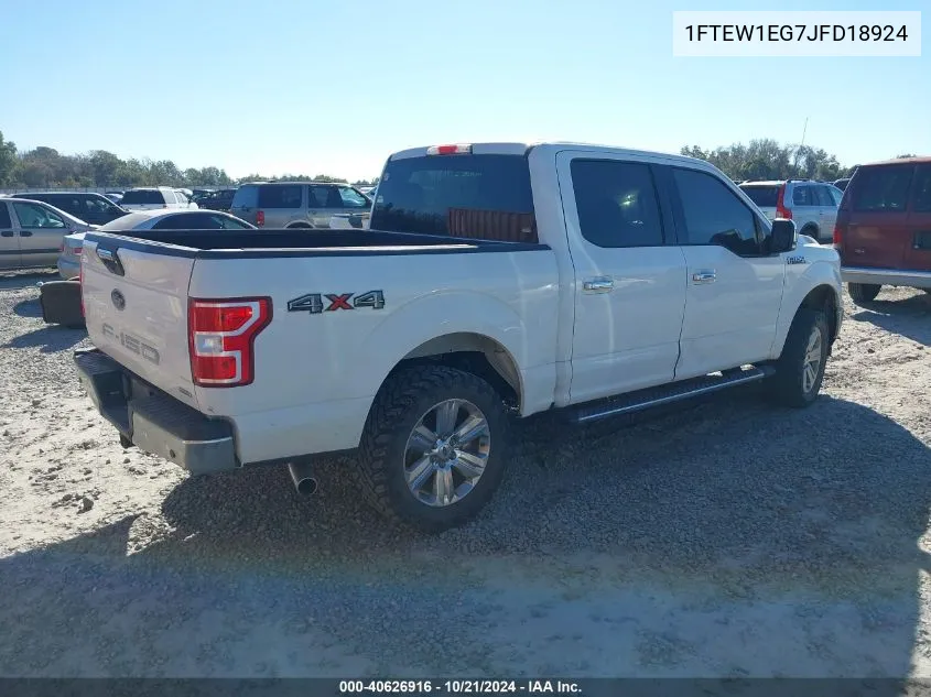 2018 Ford F-150 Supercrew VIN: 1FTEW1EG7JFD18924 Lot: 40626916