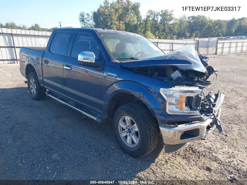 2018 Ford F-150 Xlt VIN: 1FTEW1EP7JKE03317 Lot: 40645647