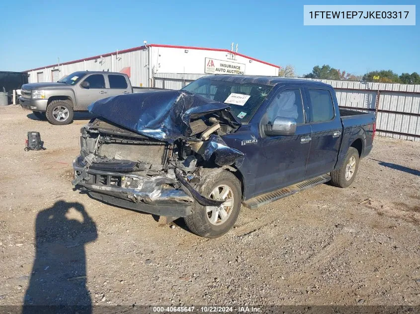 2018 Ford F-150 Xlt VIN: 1FTEW1EP7JKE03317 Lot: 40645647