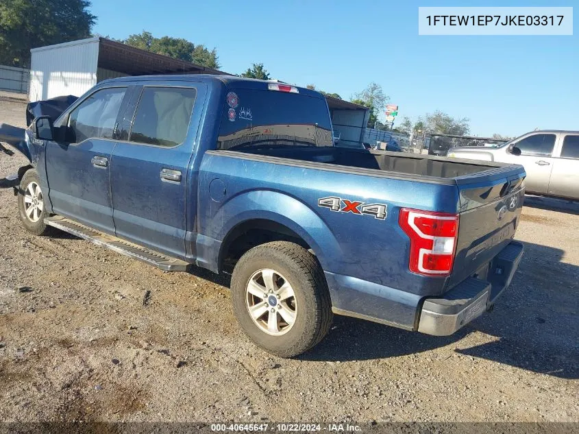 2018 Ford F-150 Xlt VIN: 1FTEW1EP7JKE03317 Lot: 40645647