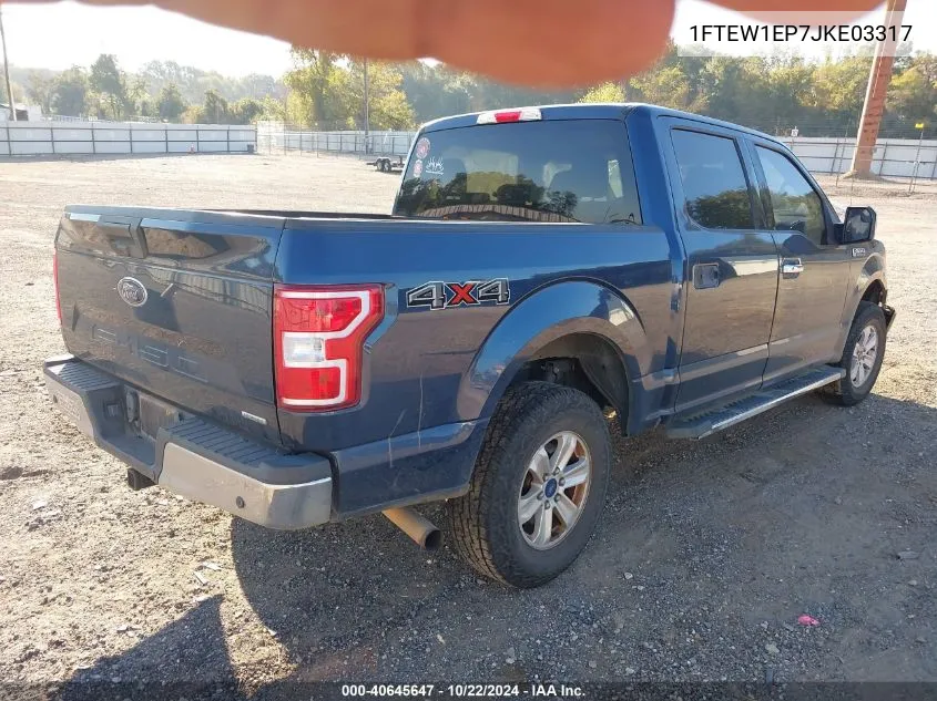 2018 Ford F-150 Xlt VIN: 1FTEW1EP7JKE03317 Lot: 40645647