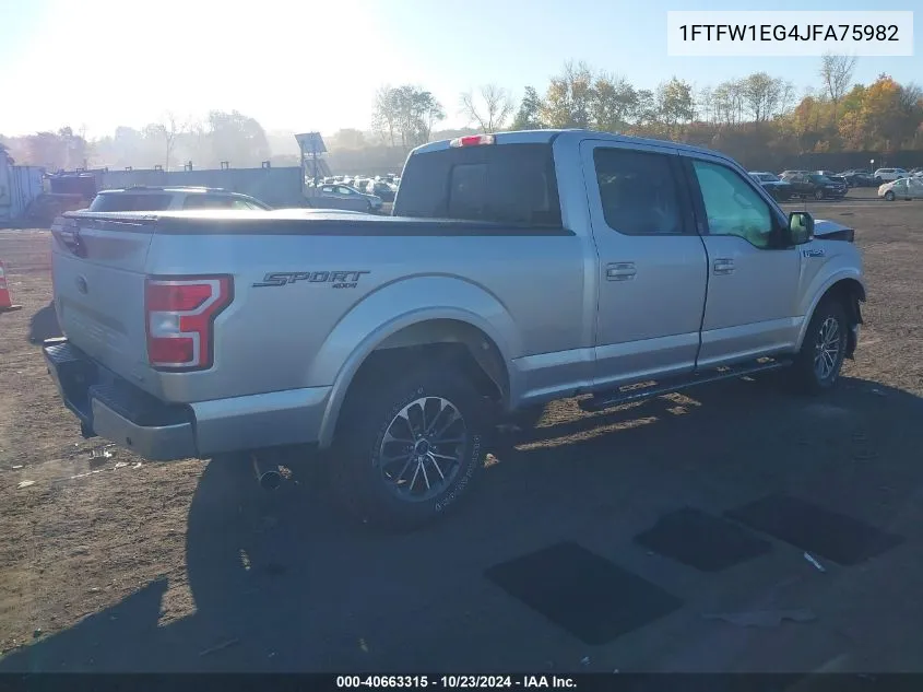 2018 Ford F-150 Xlt VIN: 1FTFW1EG4JFA75982 Lot: 40663315