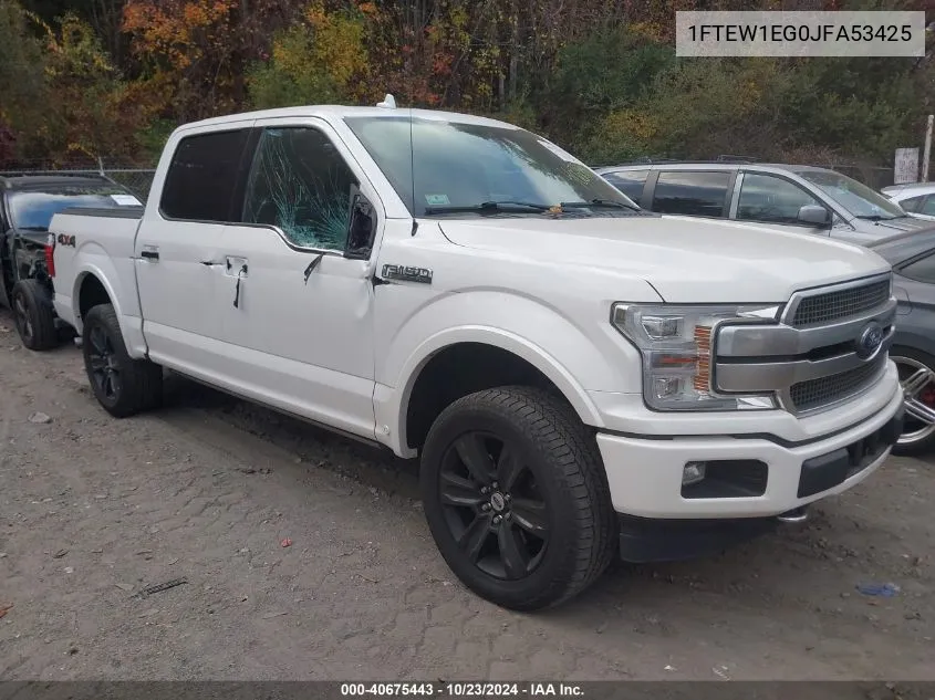 2018 Ford F-150 Platinum VIN: 1FTEW1EG0JFA53425 Lot: 40675443