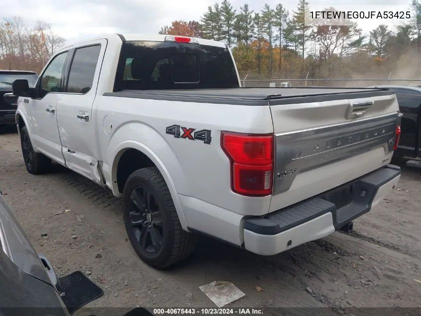 2018 Ford F-150 Platinum VIN: 1FTEW1EG0JFA53425 Lot: 40675443