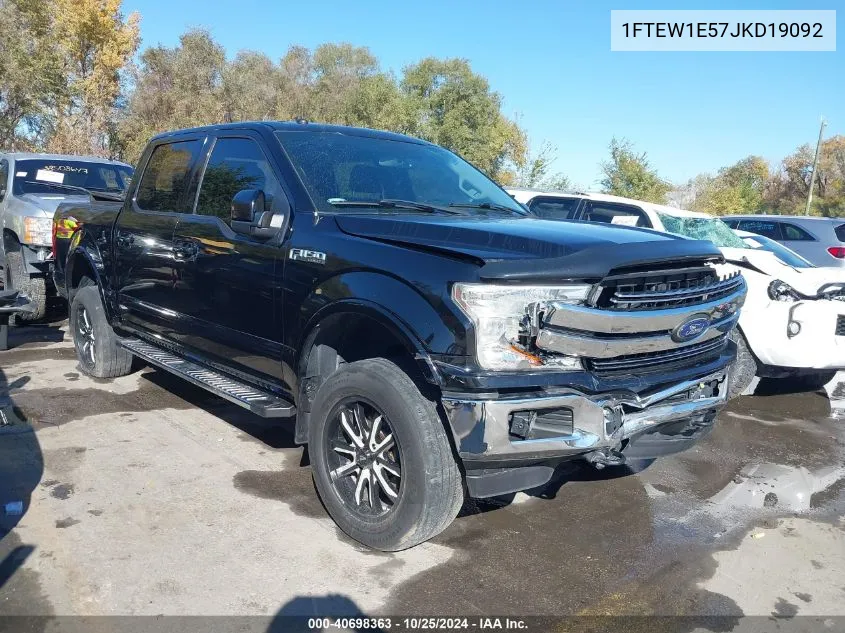 2018 Ford F-150 Lariat VIN: 1FTEW1E57JKD19092 Lot: 40698363