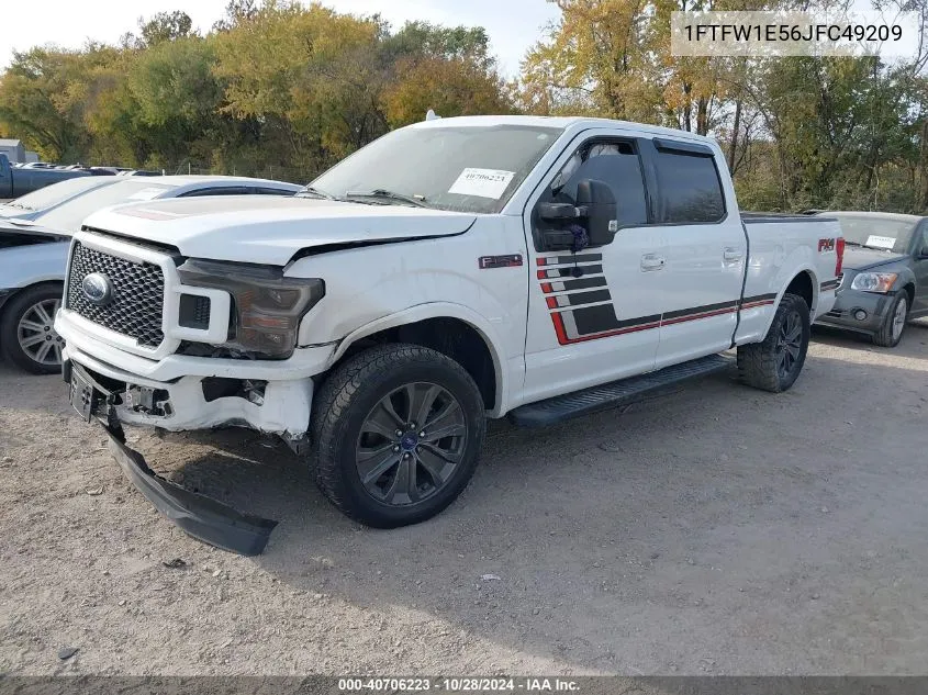 2018 Ford F-150 Lariat VIN: 1FTFW1E56JFC49209 Lot: 40706223