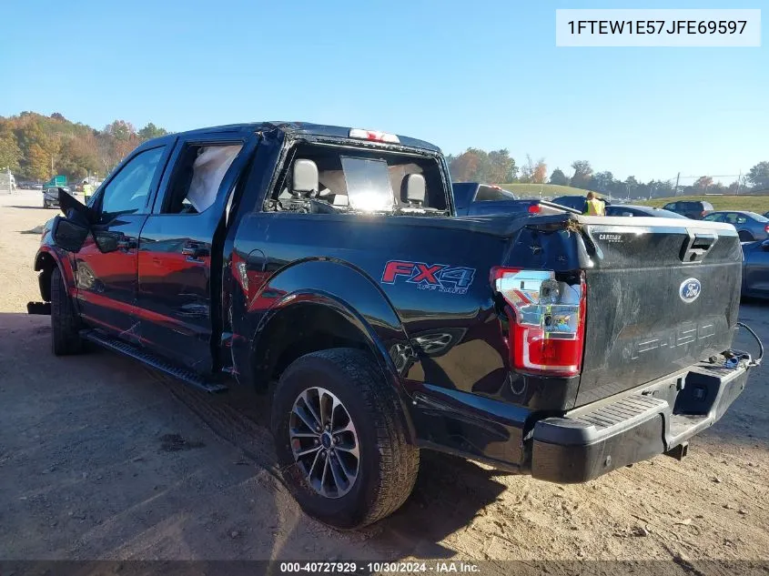 2018 Ford F-150 Xlt VIN: 1FTEW1E57JFE69597 Lot: 40727929