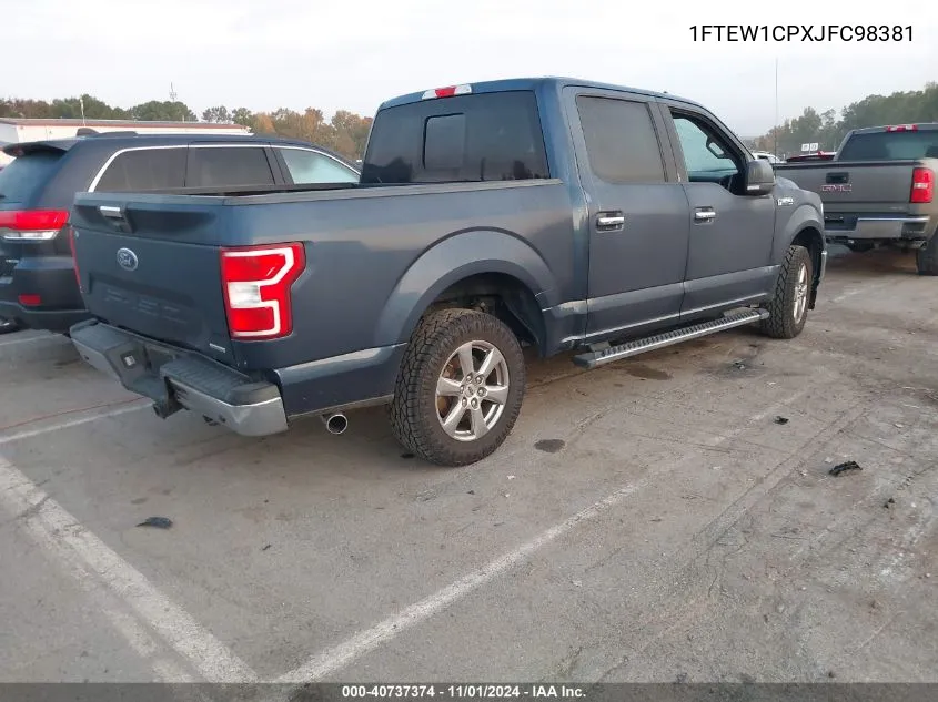 2018 Ford F-150 Xlt VIN: 1FTEW1CPXJFC98381 Lot: 40737374