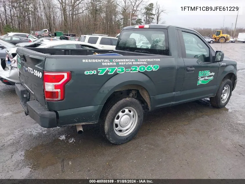 2018 Ford F-150 Xl VIN: 1FTMF1CB9JFE61229 Lot: 40738189