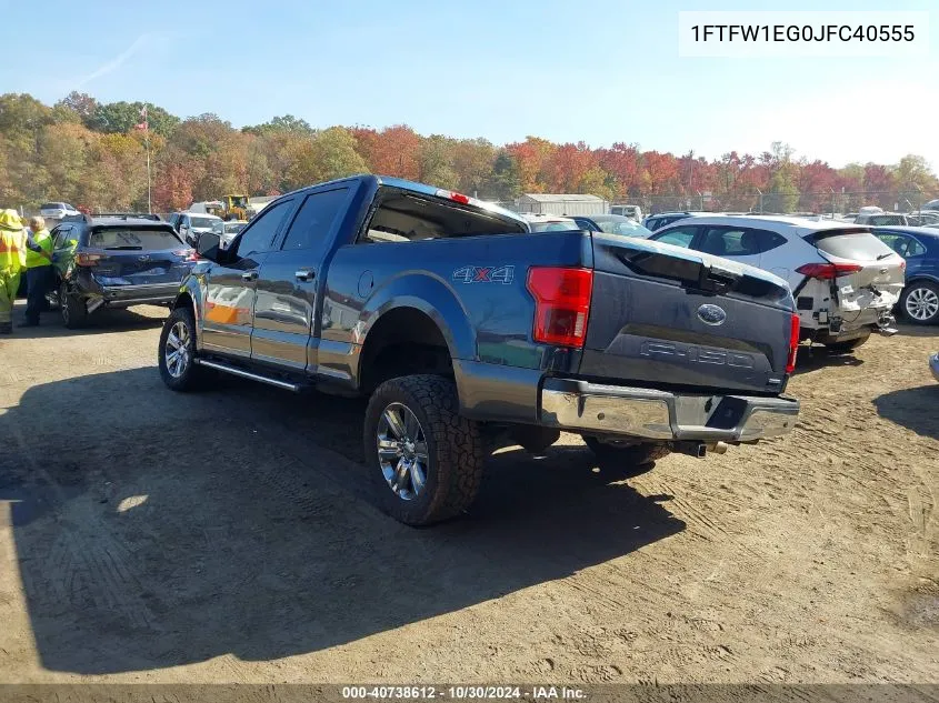 2018 Ford F-150 Xlt VIN: 1FTFW1EG0JFC40555 Lot: 40738612