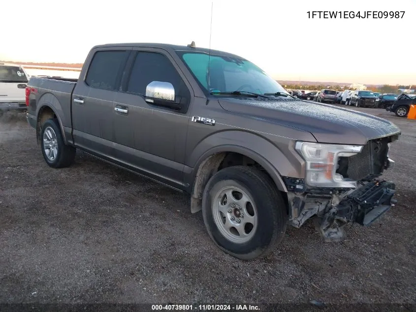 2018 Ford F-150 Lariat VIN: 1FTEW1EG4JFE09987 Lot: 40739801