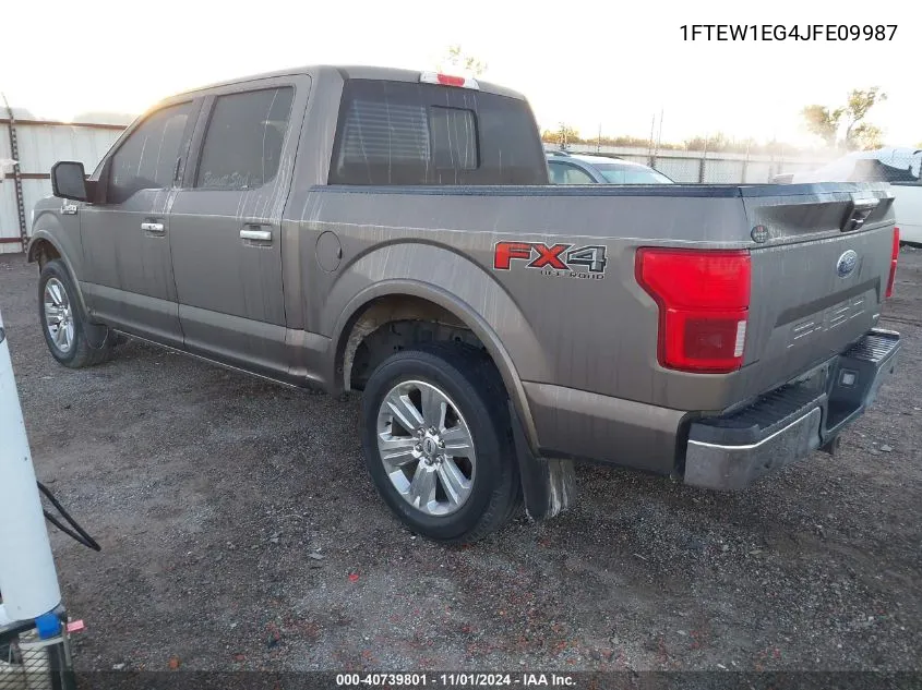 2018 Ford F-150 Lariat VIN: 1FTEW1EG4JFE09987 Lot: 40739801