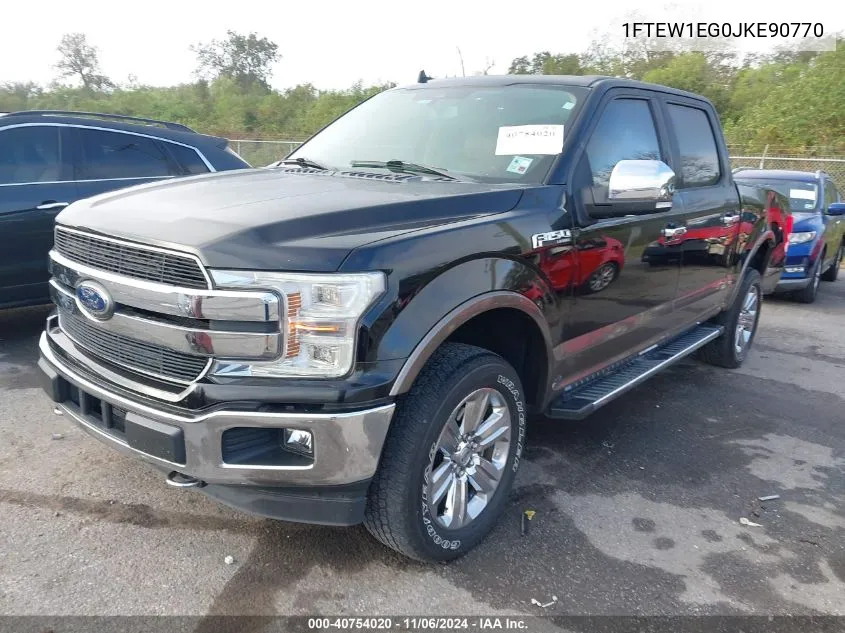 2018 Ford F-150 Lariat VIN: 1FTEW1EG0JKE90770 Lot: 40754020