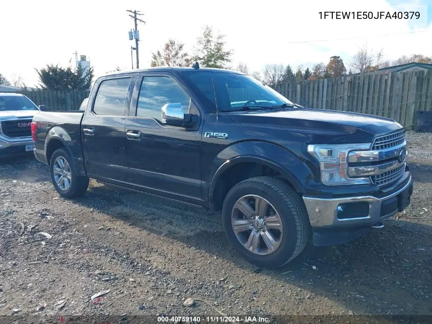 2018 Ford F150 Supercrew VIN: 1FTEW1E50JFA40379 Lot: 40759140