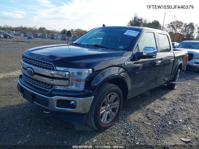 2018 Ford F150 Supercrew VIN: 1FTEW1E50JFA40379 Lot: 40759140