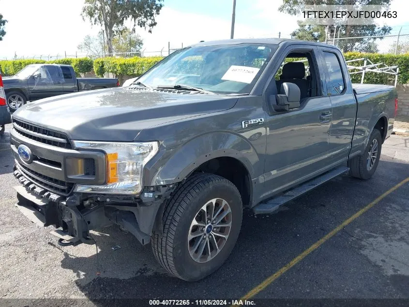 2018 Ford F150 Super Cab VIN: 1FTEX1EPXJFD00463 Lot: 40772265