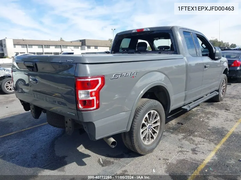 2018 Ford F150 Super Cab VIN: 1FTEX1EPXJFD00463 Lot: 40772265