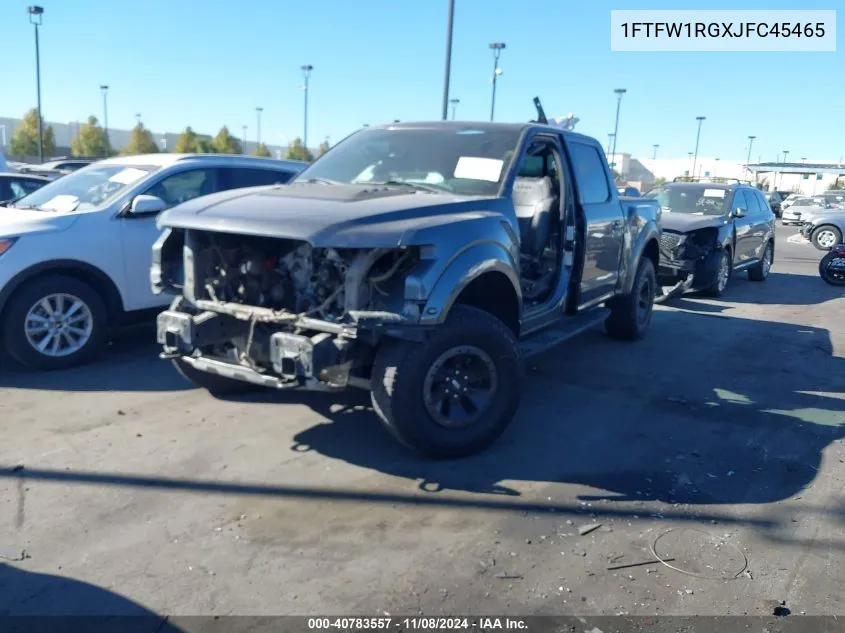 2018 Ford F-150 Raptor VIN: 1FTFW1RGXJFC45465 Lot: 40783557