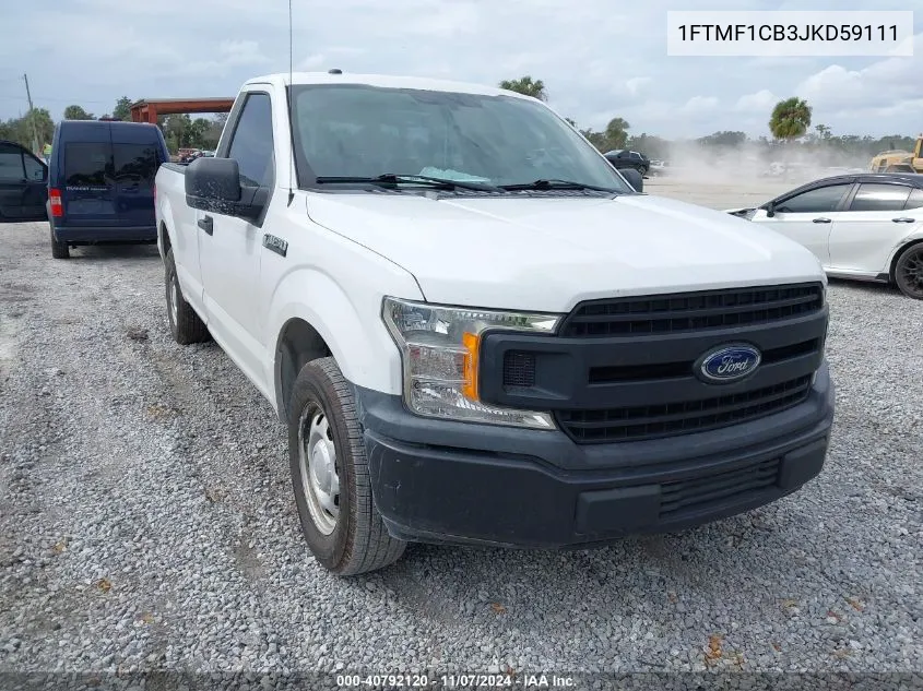 2018 Ford F-150 Xl VIN: 1FTMF1CB3JKD59111 Lot: 40792120