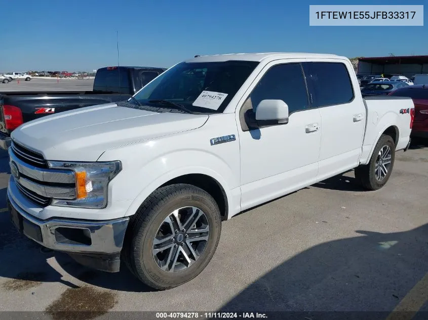 2018 Ford F-150 Lariat VIN: 1FTEW1E55JFB33317 Lot: 40794278