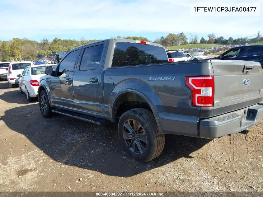 2018 Ford F-150 Xlt VIN: 1FTEW1CP3JFA00477 Lot: 40804292