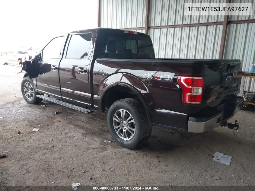 2018 Ford F-150 Lariat VIN: 1FTEW1E53JFA97627 Lot: 40806733