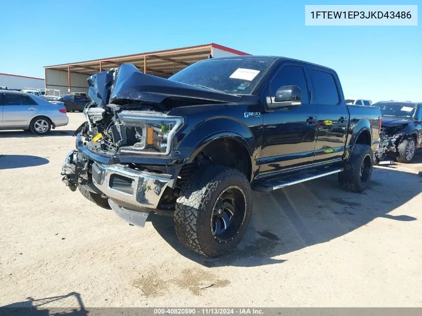 1FTEW1EP3JKD43486 2018 Ford F-150 Lariat