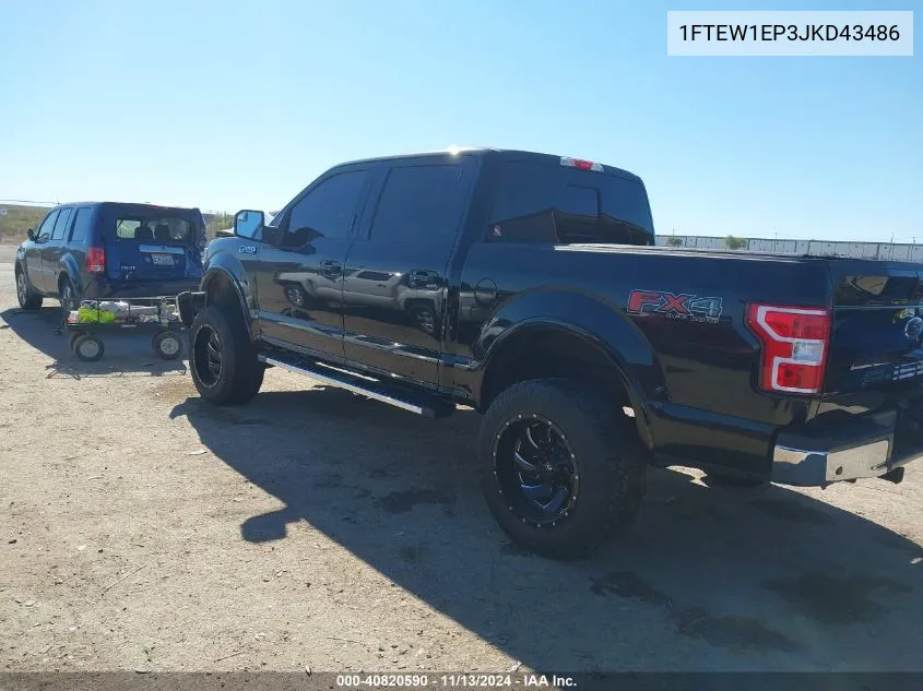 1FTEW1EP3JKD43486 2018 Ford F-150 Lariat