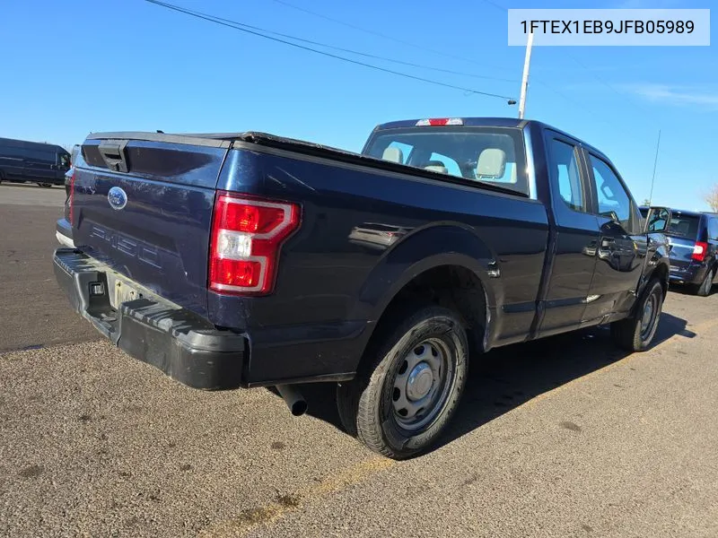 2018 Ford F150 Super Cab VIN: 1FTEX1EB9JFB05989 Lot: 40836408