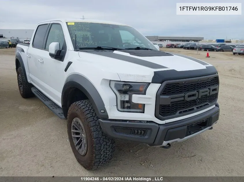 2019 Ford F-150 Raptor VIN: 1FTFW1RG9KFB01746 Lot: 11904246