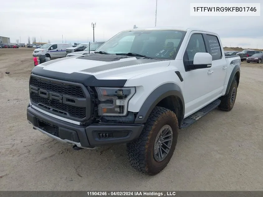 2019 Ford F-150 Raptor VIN: 1FTFW1RG9KFB01746 Lot: 11904246