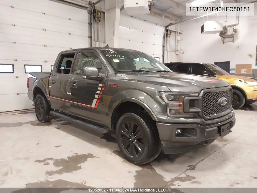 2019 Ford F150 Supercrew VIN: 1FTEW1E40KFC50151 Lot: 12052002