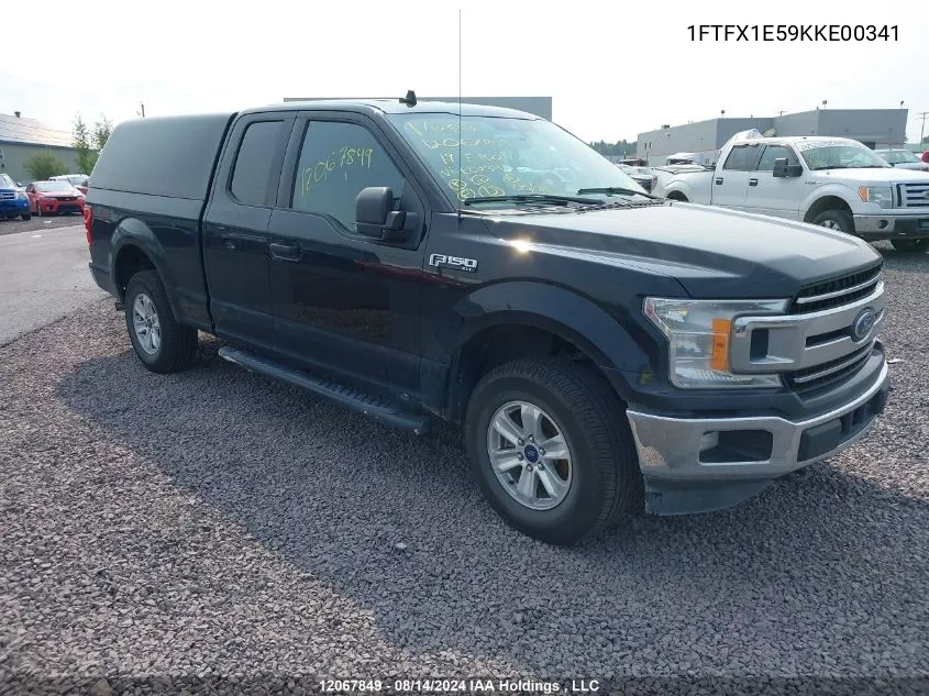 2019 Ford F150 Super Cab VIN: 1FTFX1E59KKE00341 Lot: 12067849