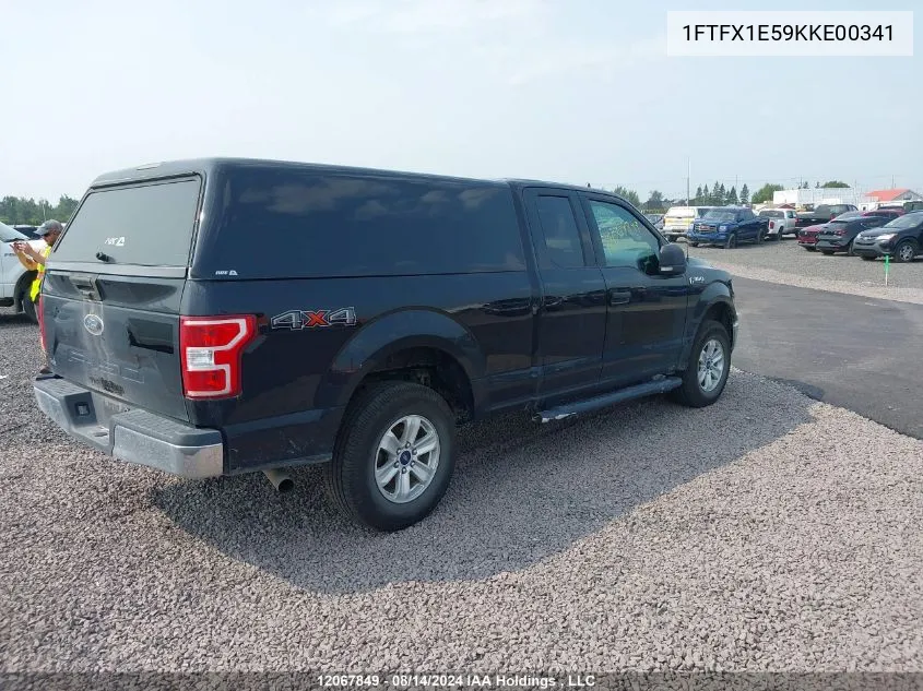 2019 Ford F150 Super Cab VIN: 1FTFX1E59KKE00341 Lot: 12067849