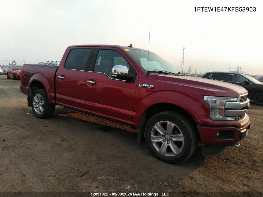 2019 Ford F-150 Platinum VIN: 1FTEW1E47KFB53903 Lot: 12091822