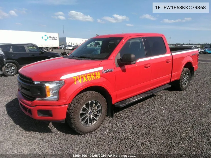 2019 Ford F150 Supercrew VIN: 1FTFW1E58KKC79868 Lot: 12094306