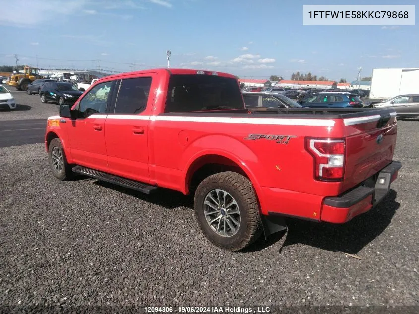 2019 Ford F150 Supercrew VIN: 1FTFW1E58KKC79868 Lot: 12094306