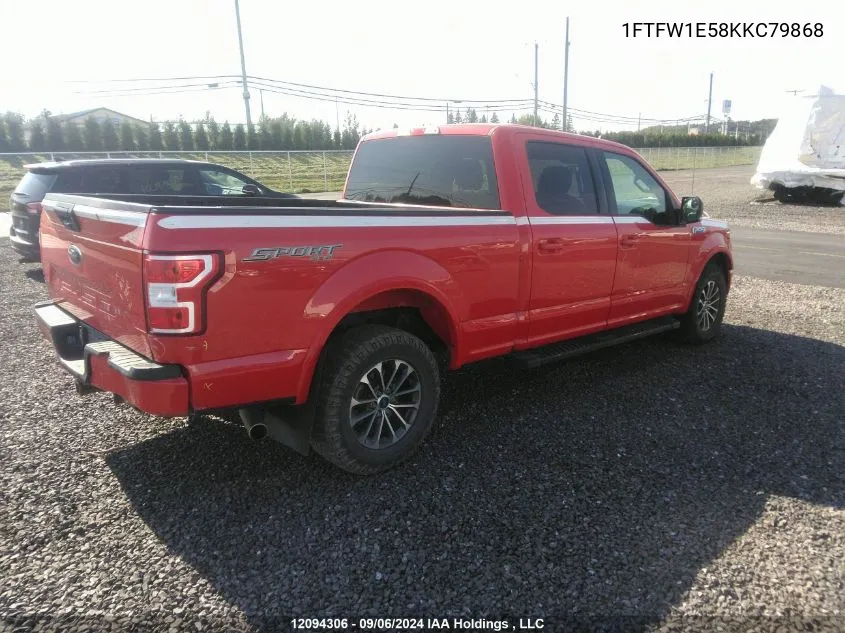 2019 Ford F150 Supercrew VIN: 1FTFW1E58KKC79868 Lot: 12094306