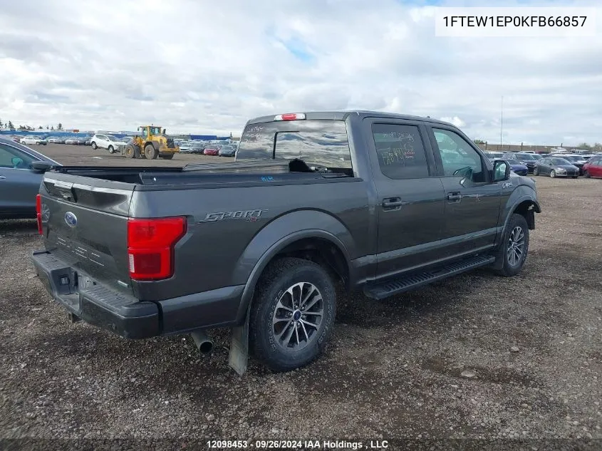 2019 Ford F150 Supercrew VIN: 1FTEW1EP0KFB66857 Lot: 12098453