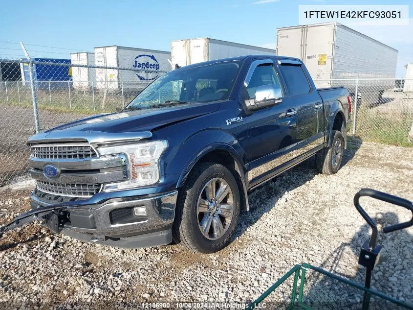 2019 Ford F150 Supercrew VIN: 1FTEW1E42KFC93051 Lot: 12106980