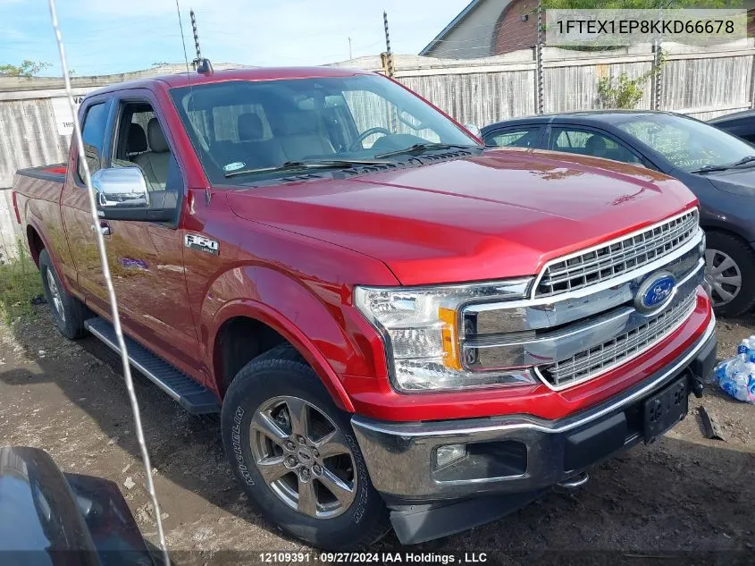 2019 Ford F150 Super Cab VIN: 1FTEX1EP8KKD66678 Lot: 12109391