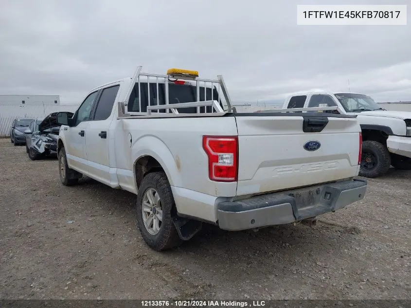 2019 Ford F150 Supercrew VIN: 1FTFW1E45KFB70817 Lot: 12133576