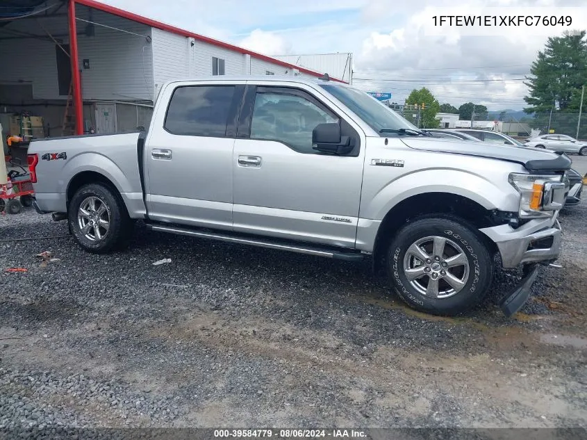 2019 Ford F-150 Xlt VIN: 1FTEW1E1XKFC76049 Lot: 39584779