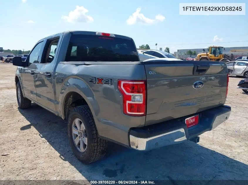 2019 Ford F-150 Xlt VIN: 1FTEW1E42KKD58245 Lot: 39705220