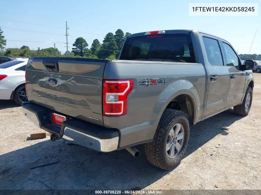 2019 Ford F-150 Xlt VIN: 1FTEW1E42KKD58245 Lot: 39705220