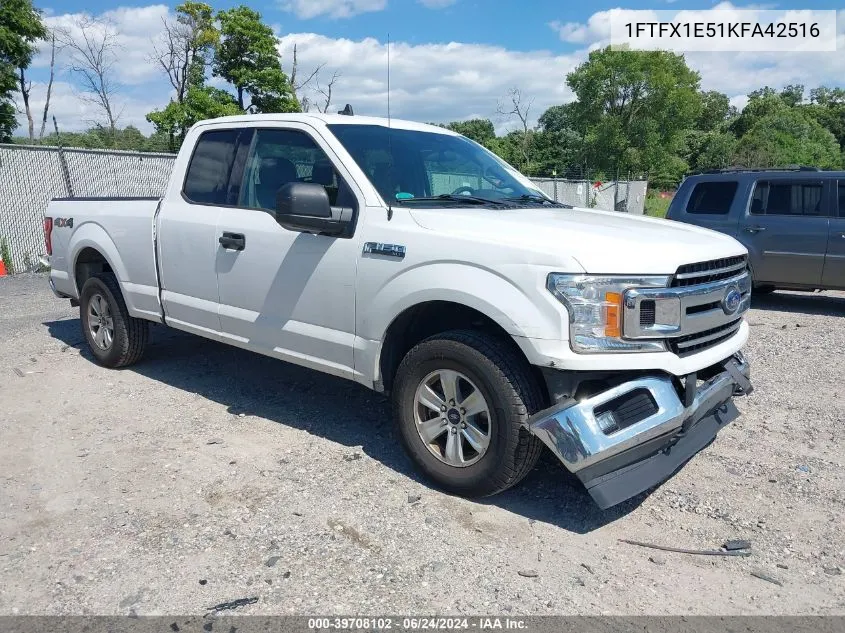 2019 Ford F-150 Xlt VIN: 1FTFX1E51KFA42516 Lot: 39708102