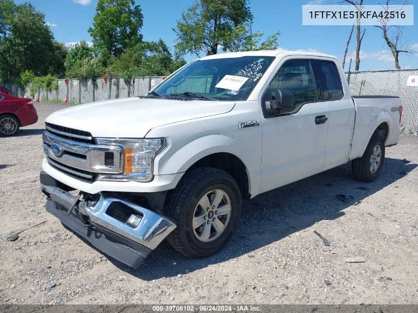 2019 Ford F-150 Xlt VIN: 1FTFX1E51KFA42516 Lot: 39708102