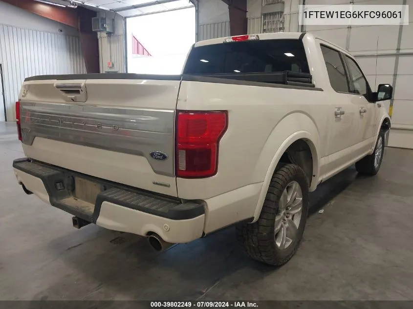 2019 Ford F-150 Limited VIN: 1FTEW1EG6KFC96061 Lot: 39802249