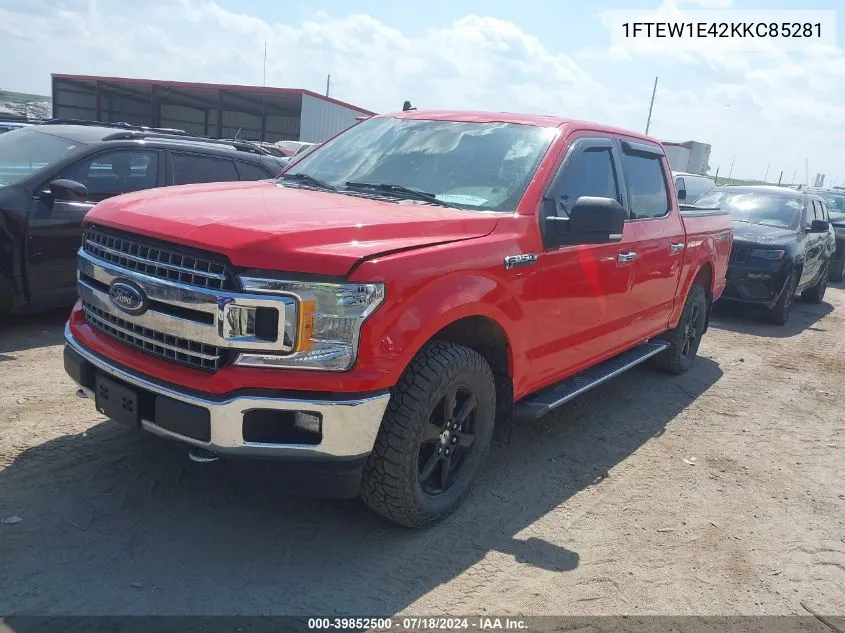 1FTEW1E42KKC85281 2019 Ford F-150 Xlt