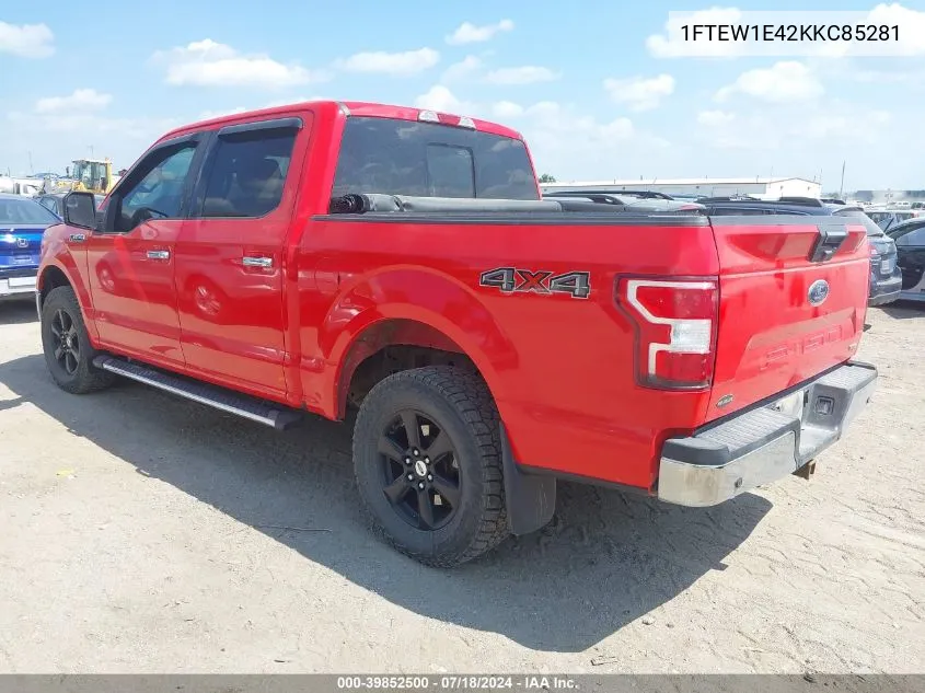 2019 Ford F-150 Xlt VIN: 1FTEW1E42KKC85281 Lot: 39852500